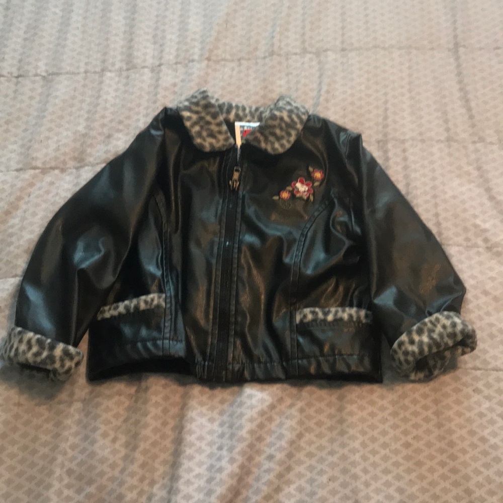 Toddler Girls Faux Leather Snoopy coat 24M